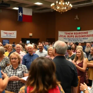 Community members engaging in local discussions in Brazos County.