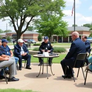 Community members gathered in Bryan discussing local issues.