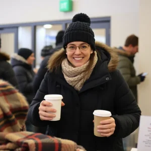 Volunteers at the Bryan Warming Center providing help and comfort