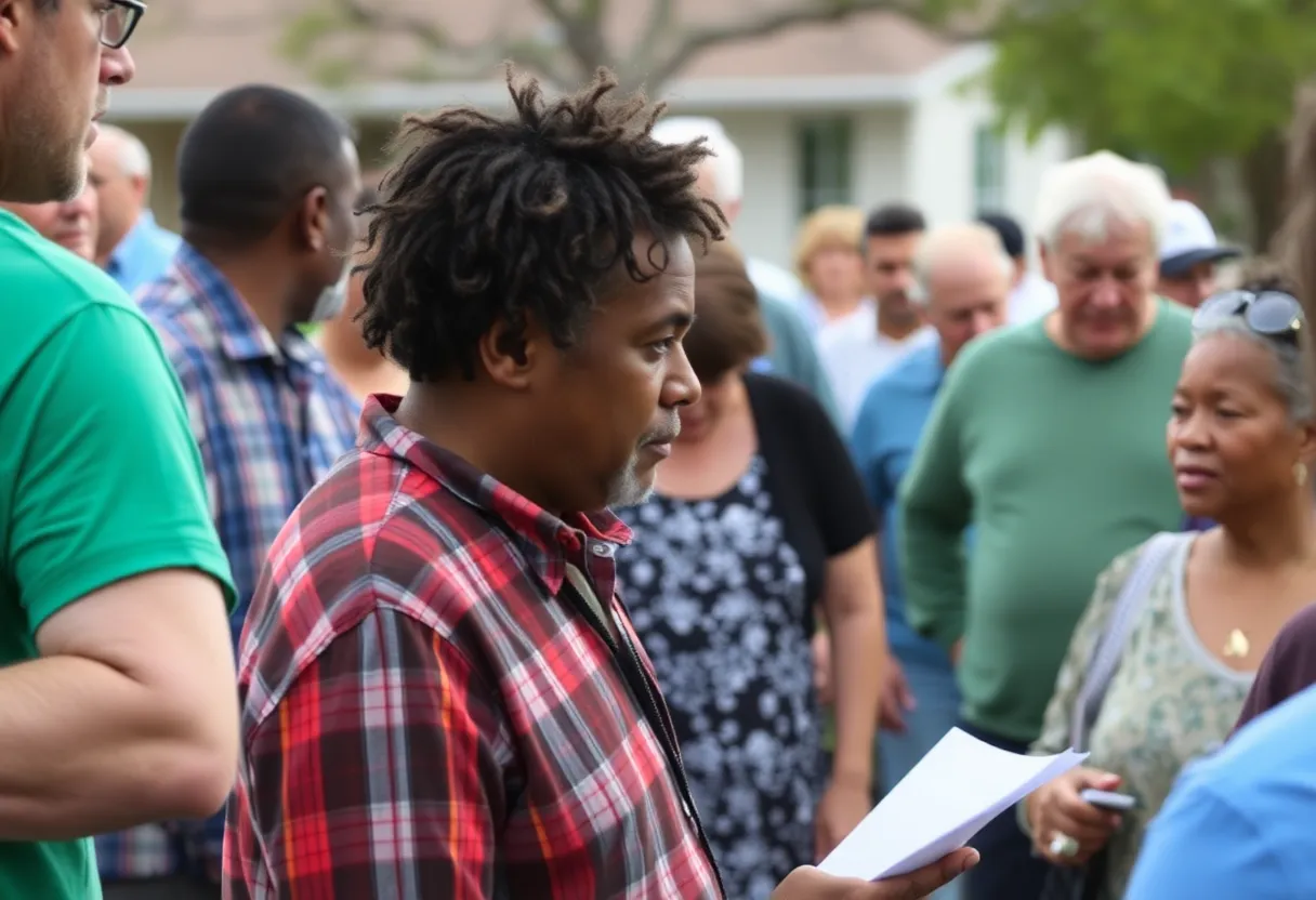 Community members actively searching for a missing elderly man in College Station