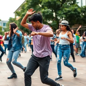 Students dancing freestyle at Texas A&M