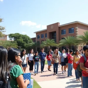 Students and faculty at Texas A&M University McAllen campus.