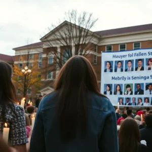Students at West Texas A&M University gathered for a tribute