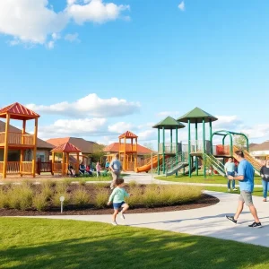 Families enjoying a community park in College Station