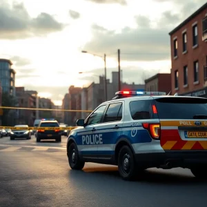 Police vehicle at a crime scene in Bryan, Texas
