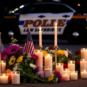 Community memorial for Navasota Police Officer