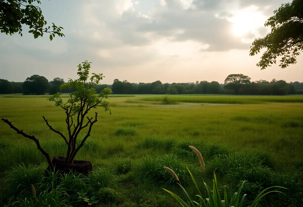 A beautiful landscape in Brazos County after rainfall, symbolizing the lifting of the burn ban.
