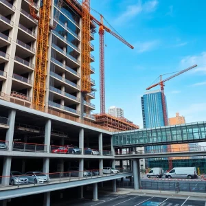 Construction site of a new office building in Brazos County