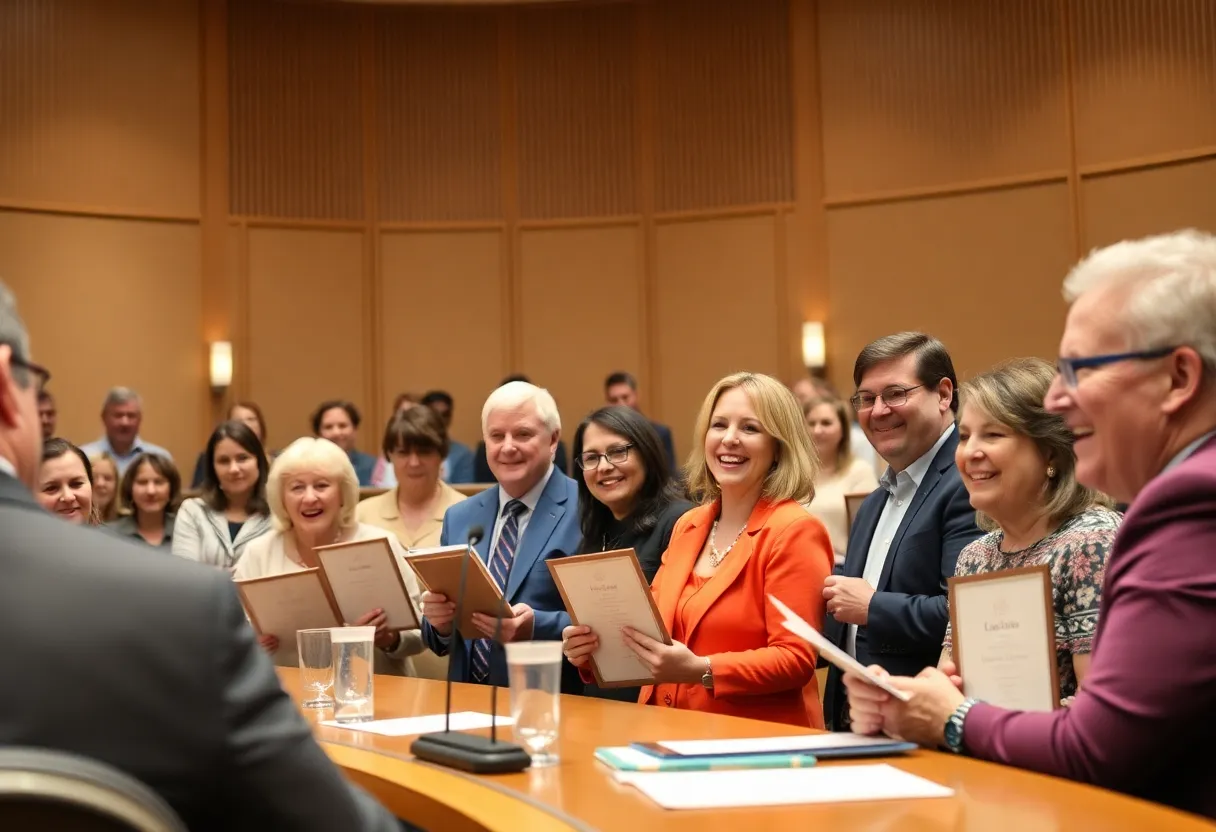 Bryan City Council meeting celebrating local leaders