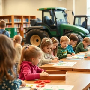 Children enjoying spring activities at Bryan College Station Libraries.