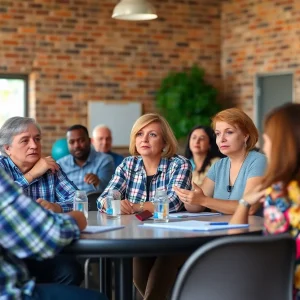 A community meeting in Bryan discussing local issues