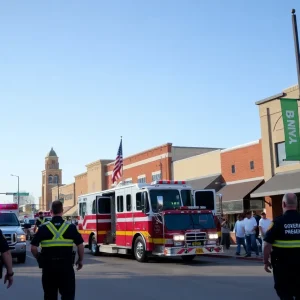 Community scene in Bryan Texas focusing on local government and emergency services