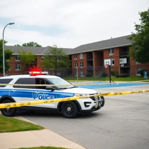 Police vehicle at a crime scene in Bryan Texas