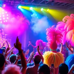 A lively drag show performance celebrating diversity and freedom of expression.