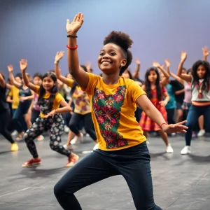 Students performing at Texas A&M Black History Month Step Show