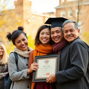 Cox family celebrating their award as Parents of the Year