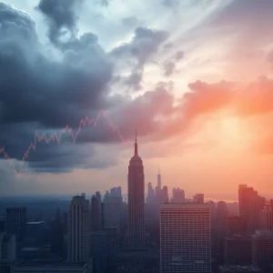 Stock market decline visual representation.