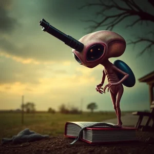 Book cover of Left with an extraterrestrial character