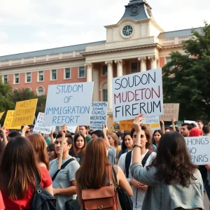 Students protesting for immigration reform and student rights.