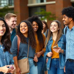 Students at Texas A&M engaging in meaningful conversations