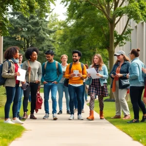 Students at Texas A&M University discussing legal rights