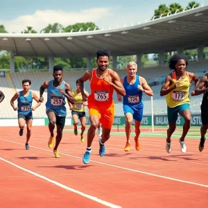 Air Force Falcons track and field athletes competing during a championship
