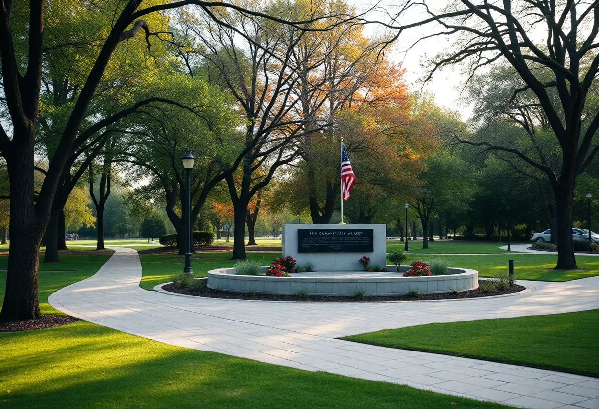 Memorial at Brison Park honoring community heroes