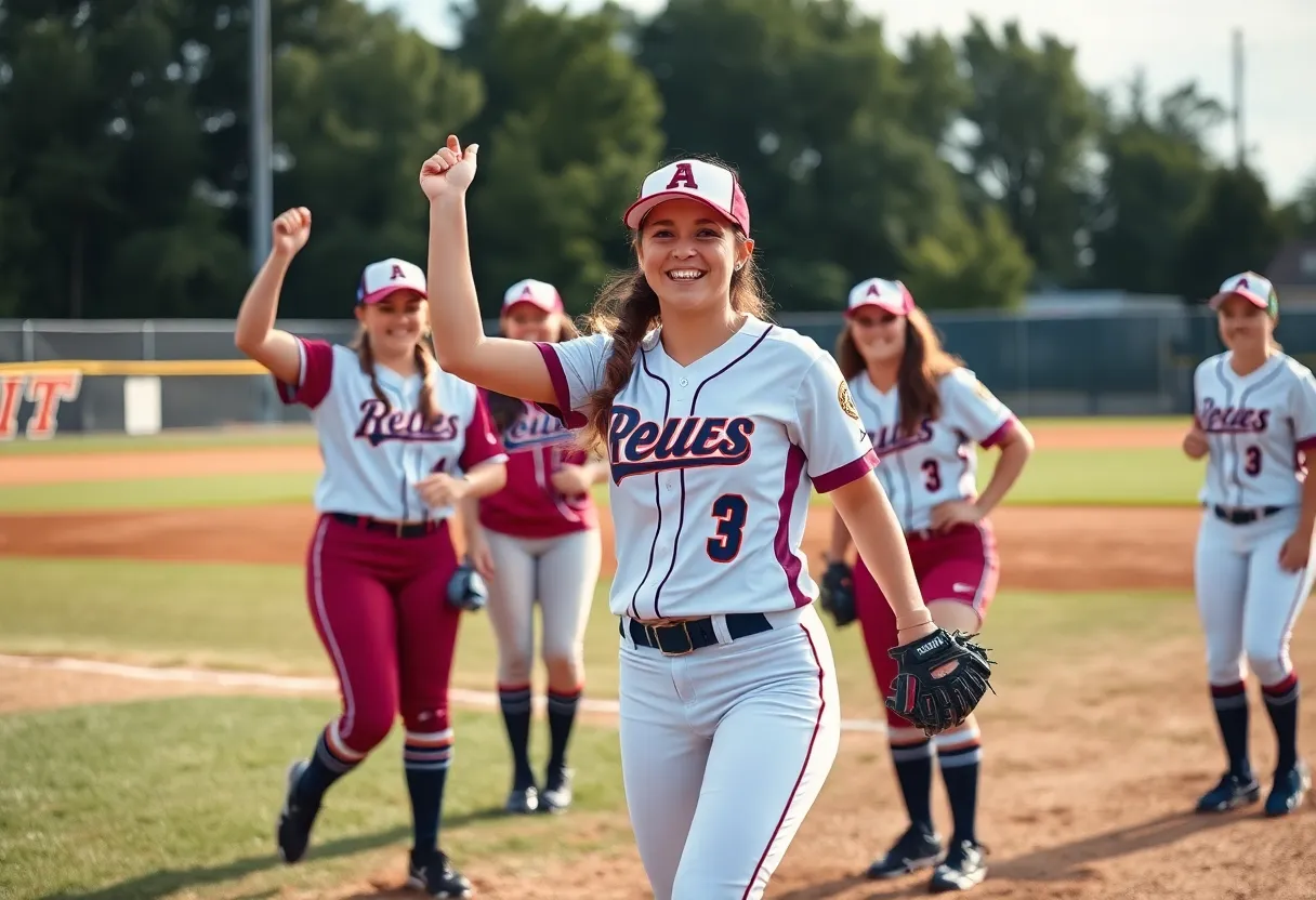 Emiley Kennedy celebrating her draft selection with teammates.