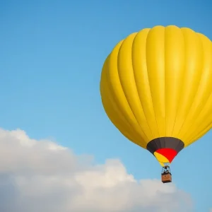 A high-altitude balloon ascending into the sky for a space exploration project.