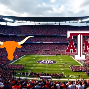 Texas Longhorns and Texas A&M Aggies football game