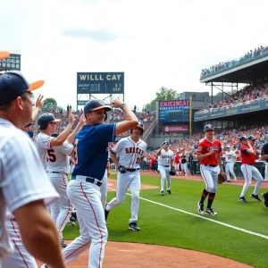 Mizzou baseball team in action against Texas A&M