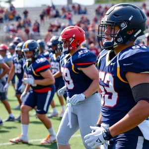 Texas A&M Aggies football team practicing