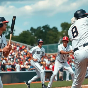 Texas A&M University baseball team playing during a game