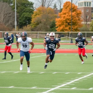 Players practicing on Texas A&M football field