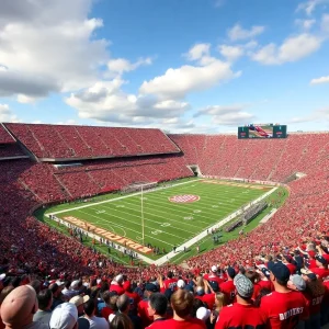 Panoramic view of Texas A&M football stadium during a recruiting event