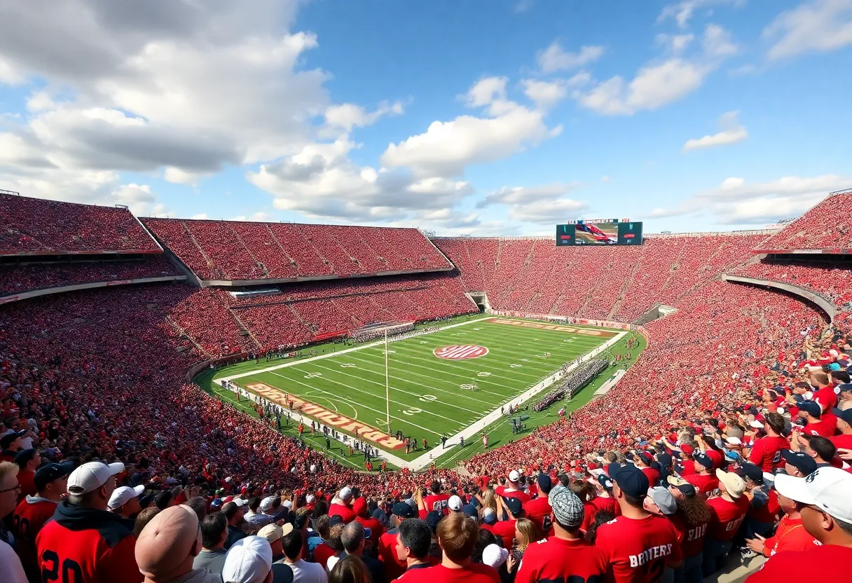 Panoramic view of Texas A&M football stadium during a recruiting event