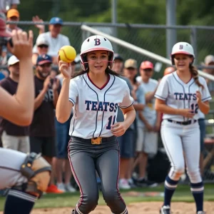 Texas A&M softball team playing in a regional tournament