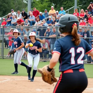 Texas A&M softball players celebrating a home run