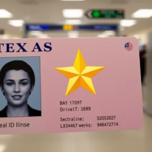 Texas driver's license with Real ID gold star