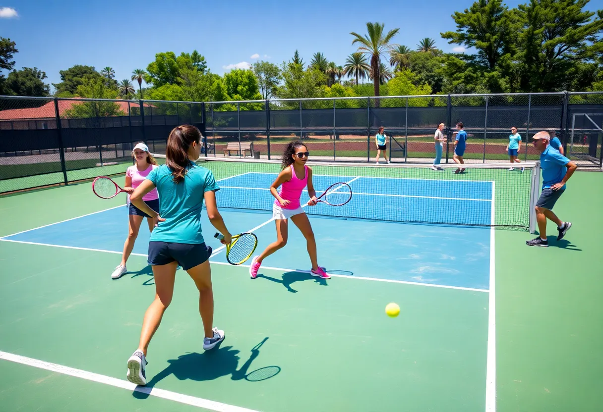 Wake Forest men's tennis players competing on the court