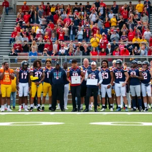 Celebration of a football commitment at Texas A&M