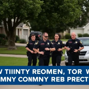 Police officers at a crime scene in Bryan-College Station