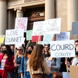 Protestors gathered in Bryan Texas expressing social justice concerns