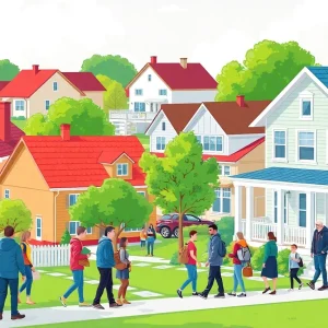 Community members discussing housing issues in College Station