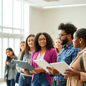 Educators discussing budget matters in a school setting