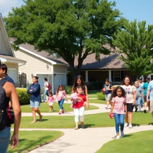 Residential neighborhood in College Station with various houses.