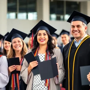 Families celebrating graduation at Texas A&M University-Central Texas