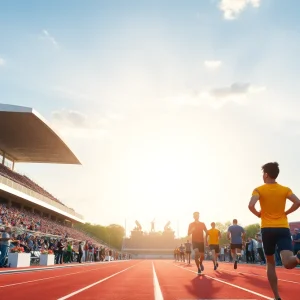 Montana State women's track team celebrating their relay qualification