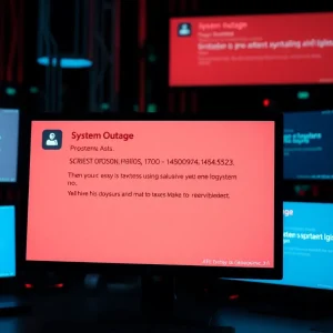 Illustration representing a technology service outage