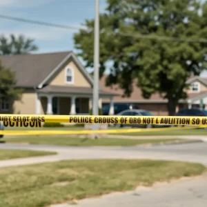 Police investigation scene in College Station